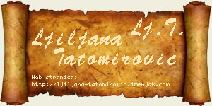 Ljiljana Tatomirović vizit kartica